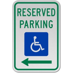 Indicator Accessible Reserved Parking Sign Left Arrow, Sticker autocolant