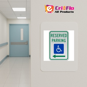 Indicator Accessible Reserved Parking Sign Left Arrow, Sticker autocolant - Img 4