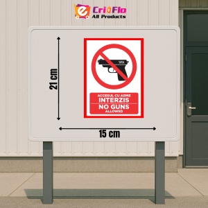 Indicator Accesul cu arme interzis no guns allowed, Sticker autocolant - Img 2