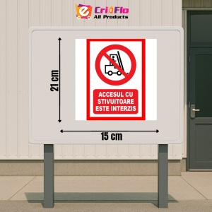 Indicator Accesul cu stivuitoare este interzis, Sticker autocolant - Img 2