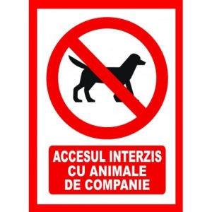 Indicator Accesul interzis cu animale de companie, Sticker autocolant
