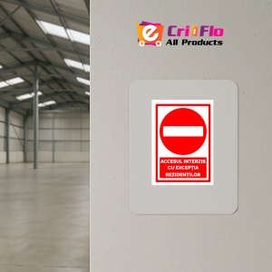 Indicator Accesul interzis cu exceptia rezidentilor, Sticker autocolant - Img 4