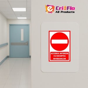 Indicator Accesul interzis cu exceptia riveranilor, Sticker autocolant - Img 4