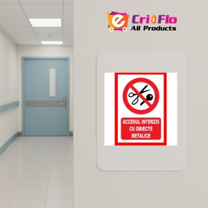 Indicator Accesul interzis cu obiecte metalice, Sticker autocolant - Img 4