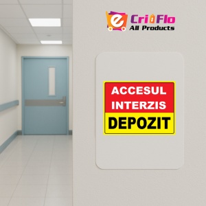 Indicator Accesul interzis depozit, Sticker autocolant - Img 4