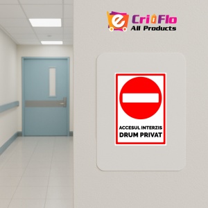 Indicator Accesul interzis drum privat, Sticker autocolant - Img 4