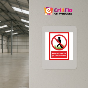 Indicator Accesul interzis pe spatiul verde iarba teren de sport, Sticker autocolant - Img 4
