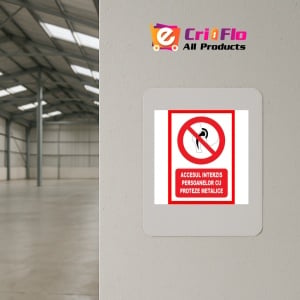 Indicator Accesul interzis persoanelor cu proteze metalice, Sticker autocolant - Img 4