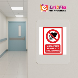 Indicator Accesul interzis persoanelor cu stimulator cardiac, Sticker autocolant - Img 4