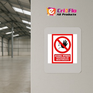 Indicator Accesul interzis persoanelor neautorizate, Sticker autocolant - Img 4