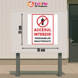 Indicator Accesul interzis persoanelor neautorizate v1, Sticker autocolant - Img 2