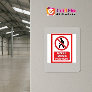 Indicator Accesul interzis pietonilor, Sticker autocolant - Img 4
