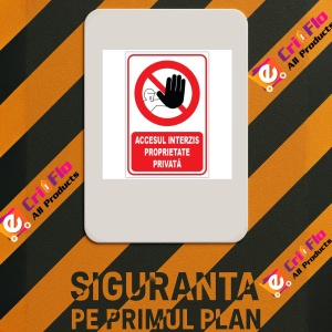 Indicator Accesul interzis proprietate privata semn, Sticker autocolant - Img 2