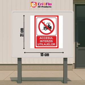 Indicator Accesul interzis utilajelor, Sticker autocolant - Img 2
