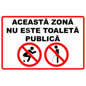 Indicator Aceasta zona nu este toaleta publica, Sticker autocolant