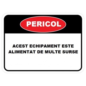 Indicator Acest echipament este alimentat de multe surse, Sticker autocolant
