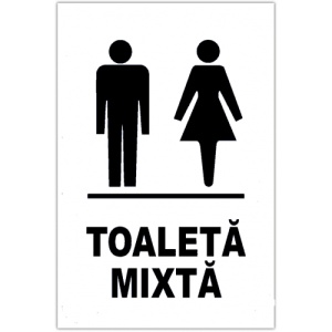 Indicator Alb pentru toaleta mixta, Sticker autocolant