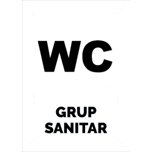 Indicator Alb wc grup sanitar, Sticker autocolant