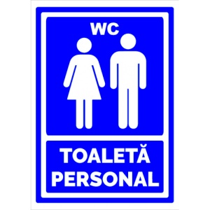 Indicator Albastru toaleta personal, Sticker autocolant