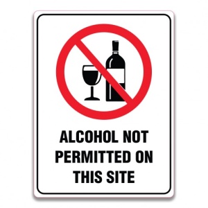 Indicator ALCOHOL NOT PERMITTED ON THIS SITE SIGN, Sticker autocolant