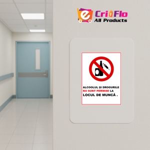 Indicator Alcoolul si drogurile nu sunt permise la locul de munca, Sticker autocolant - Img 5