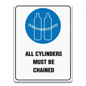 Indicator ALL CYLINDERS MUST BE CHAINED SIGN, Sticker autocolant