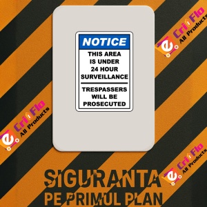 Indicator Area Under 24 Hour TV Surveillance Sign, Sticker autocolant - Img 3