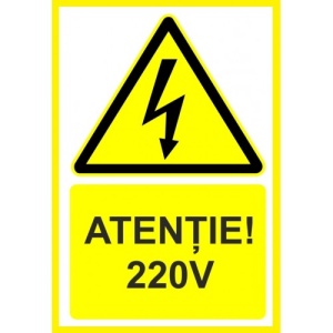 Indicator Atentie 230v, Sticker autocolant