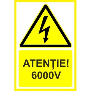 Indicator Atentie 6000v, Sticker autocolant