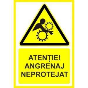 Indicator Atentie angrenaj neprotejat, Sticker autocolant - Img 1