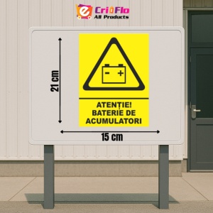 Indicator Atentie baterie de acumulatori, Sticker autocolant - Img 2
