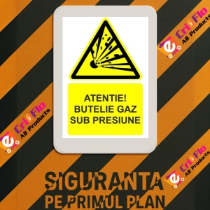 Indicator Atentie butelie gaz sub presiune indicator de avertizare, Sticker autocolant - Img 3