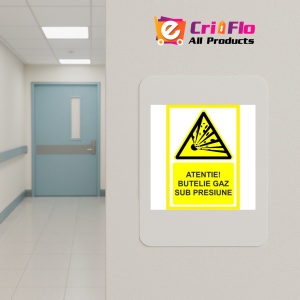 Indicator Atentie butelie gaz sub presiune, Sticker autocolant - Img 5
