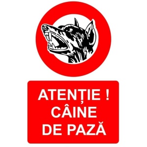 Indicator Atentie caine de paza indicator de interzicere, Sticker autocolant - Img 1
