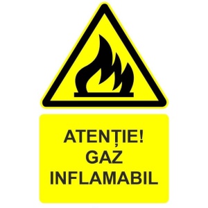 Indicator Atentie gaz inflamabil indicator de avertizare, Sticker autocolant