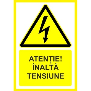 Indicator Atentie inalta tensiune, Sticker autocolant