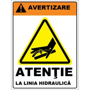 Indicator Atentie la linia hidraulica, Sticker autocolant - Img 1