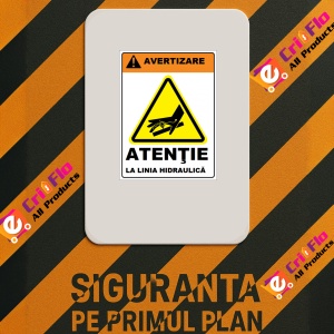 Indicator Atentie la linia hidraulica, Sticker autocolant - Img 3