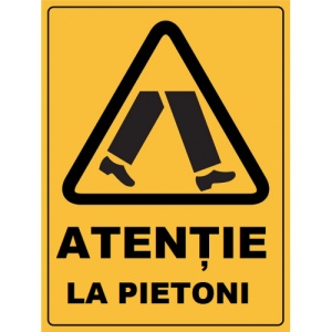 Indicator Atentie la pietoni, Sticker autocolant