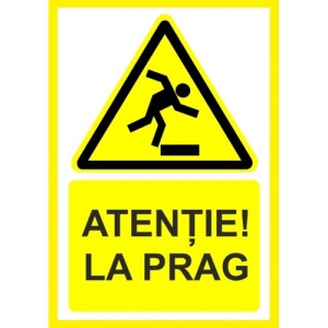 Indicator Atentie la prag, Sticker autocolant