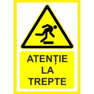 Indicator Atentie la trepte, Sticker autocolant