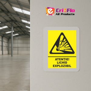 Indicator Atentie lichid exploziv, Sticker autocolant - Img 4