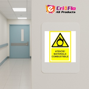 Indicator Atentie materiale combustibile, Sticker autocolant - Img 5