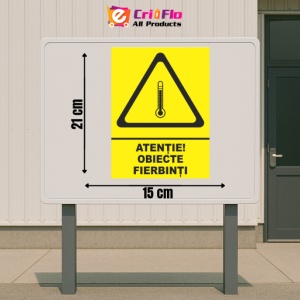 Indicator Atentie obiecte fierbinti, Sticker autocolant - Img 2