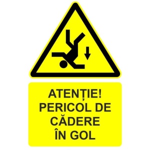 Indicator Atentie pericol de cadere in gol indicator de avertizare, Sticker autocolant
