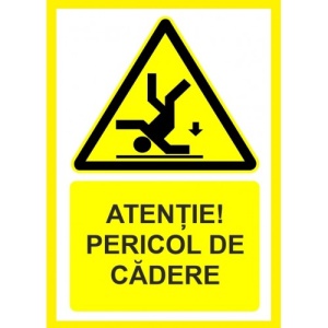 Indicator Atentie pericol de cadere, Sticker autocolant