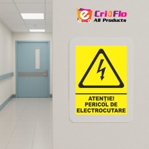 Indicator Atentie pericol de electrocutare, Sticker autocolant - Img 5