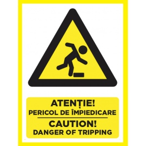 Indicator Atentie pericol de impiedicare caution danger of tripping, Sticker autocolant