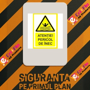 Indicator Atentie pericol de inec, Sticker autocolant - Img 3
