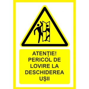 Indicator Atentie pericol de lovire la deschiderea usii, Sticker autocolant